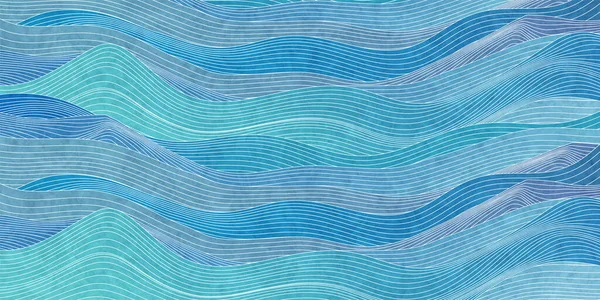 Vague Mer Motif Japonais Fond — Image vectorielle