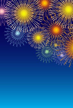 Yaz gecesi havai fişek gökyüzü arka planı