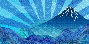 Mt. Fuji dalgası Japon desen arka planı