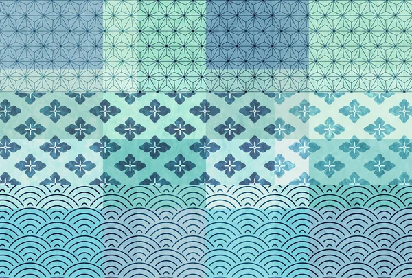 Papel Japonés Patrón Japonés Fondo Verano — Vector de stock