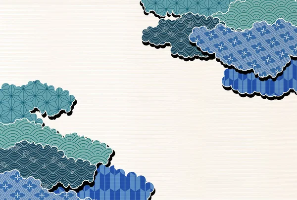 日本模式的云海夏季背景 — 图库矢量图片