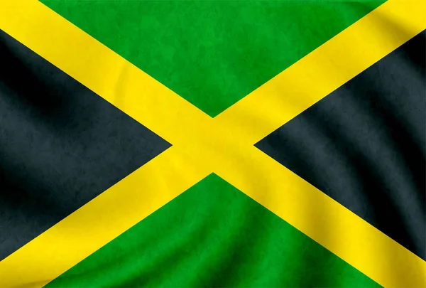 Jamaica Land Nationell Flagga Ikon — Stock vektor