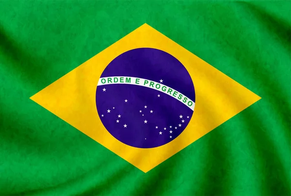 Brasile Paese Icona Della Bandiera Nazionale — Vettoriale Stock