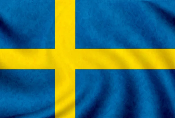 Sverige Land Nationell Flagga Ikon — Stock vektor