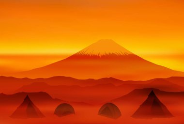 Mt. Fuji kamp arka planı