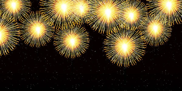 Feuerwerk Sommernachthimmel Hintergrund — Stockvektor