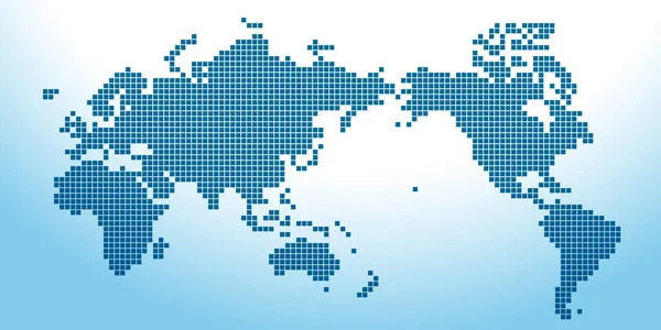Mapa Mundo Silhueta Azul Ponto — Vetor de Stock