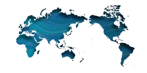 海の波夏の世界地図 — ストックベクタ