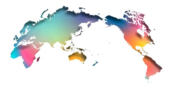 カラフルなパステルシルエット世界地図 — ストックベクタ