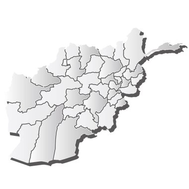 Afganistan Haritası Silüet beyaz simgesi