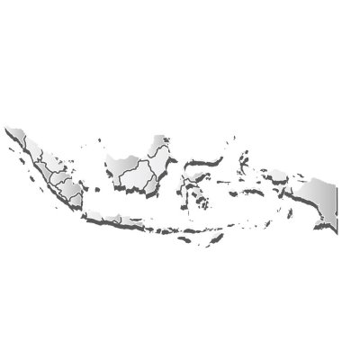 Endonezya Haritası Siluet beyaz simgesi