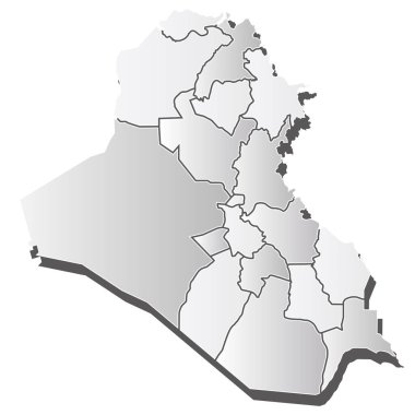 Irak Haritası Silüet beyaz simgesi