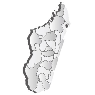 Madagaskar Haritası Siluet beyaz simgesi