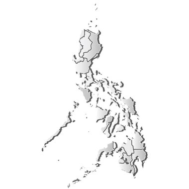 Filipinler Haritası Siluet beyaz simgesi