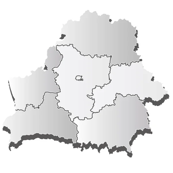Λευκορωσία Χάρτης Σιλουέτα Λευκό Εικονίδιο — Διανυσματικό Αρχείο