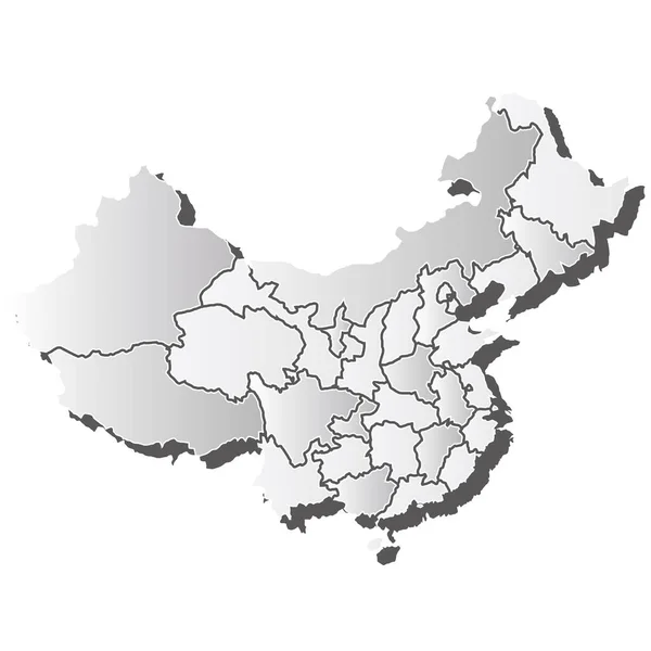 China Karte Silhouette Weißes Symbol — Stockvektor
