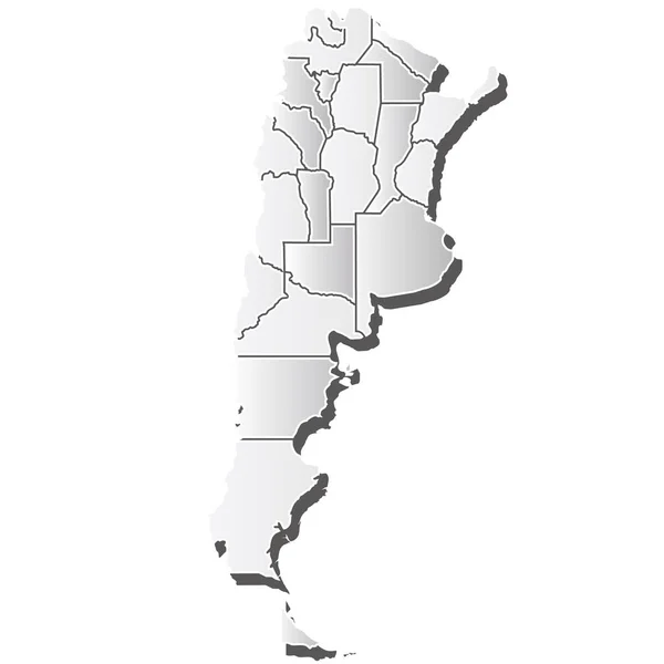阿根廷地图轮廓白色图标 — 图库矢量图片