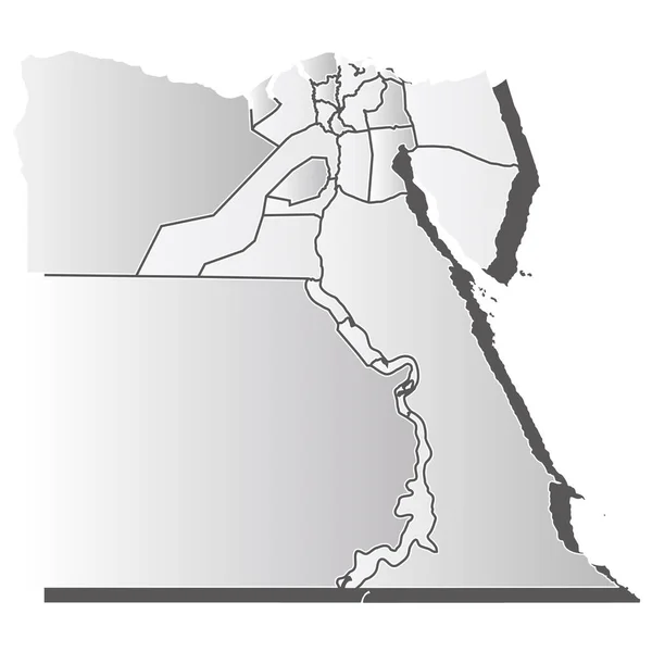 Egito Mapa Silhueta Ícone Branco — Vetor de Stock