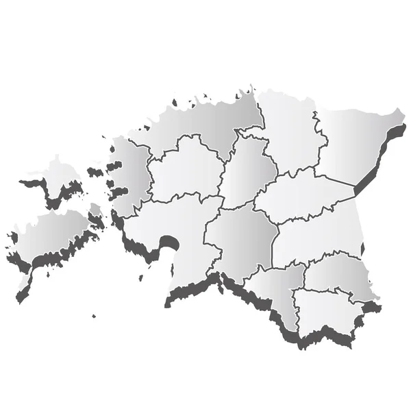 Εσθονία Χάρτης Σιλουέτα Λευκό Εικονίδιο — Διανυσματικό Αρχείο
