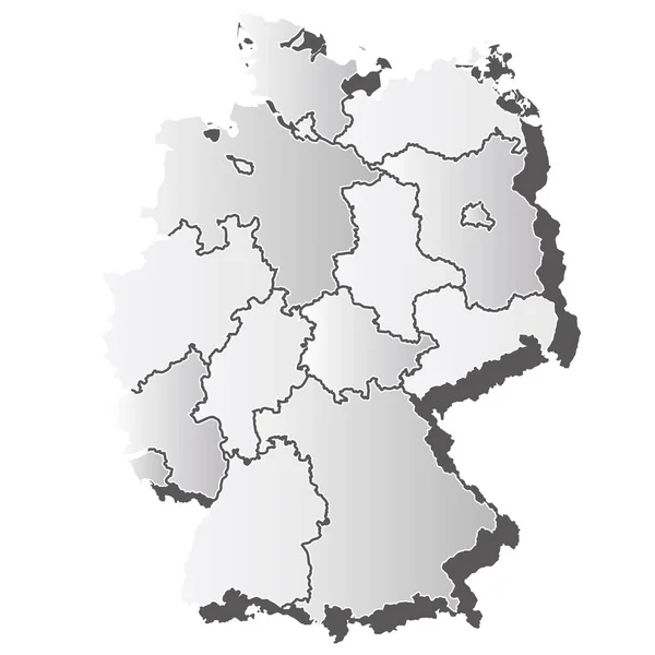 Alemania Mapa Silueta Icono Blanco — Vector de stock
