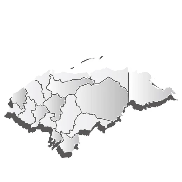 Honduras Mapa Silhueta Ícone Branco — Vetor de Stock