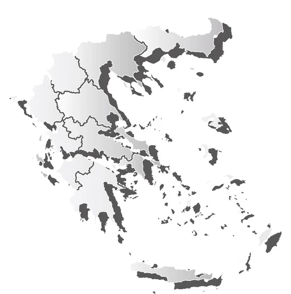 Grecia Mapa Silueta Icono Blanco — Vector de stock