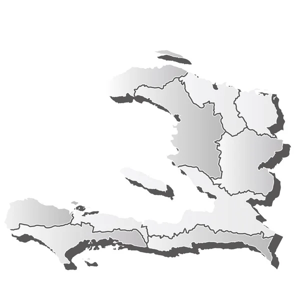 Haiti Mapa Sylwetka Biała Ikona — Wektor stockowy