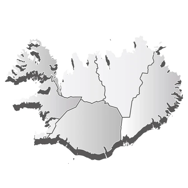 Islandia Mapa Sylwetka Biała Ikona — Wektor stockowy