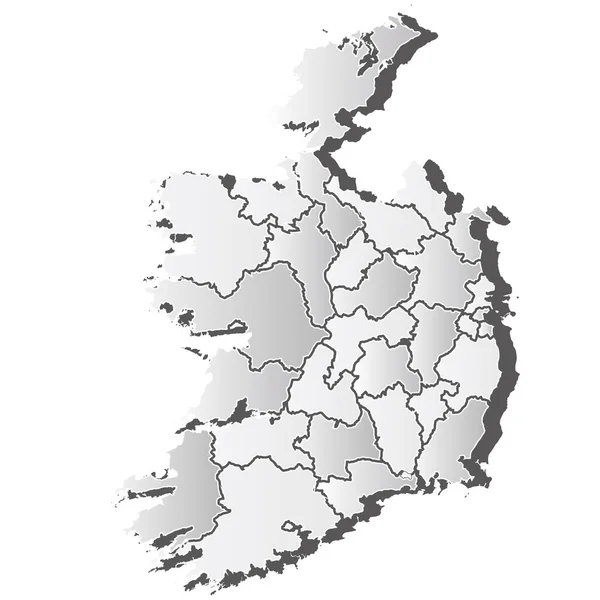 Irlande Carte Silhouette Icône Blanche — Image vectorielle