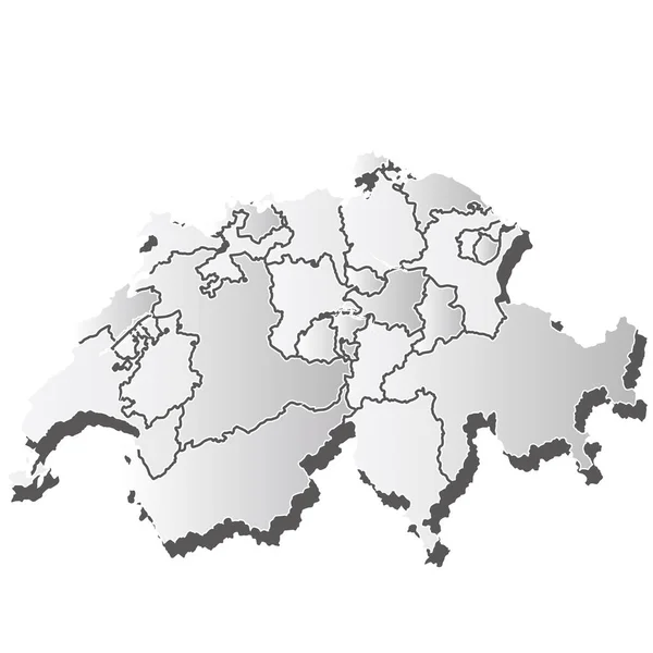 Switzerland Map Silhouette White Icon — Stock Vector