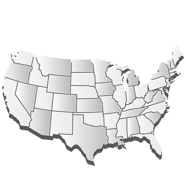 America Map Silhouette White Icon — Stock Vector