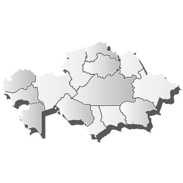 Kazakhstan Map Silhouette White Icon — Stock Vector