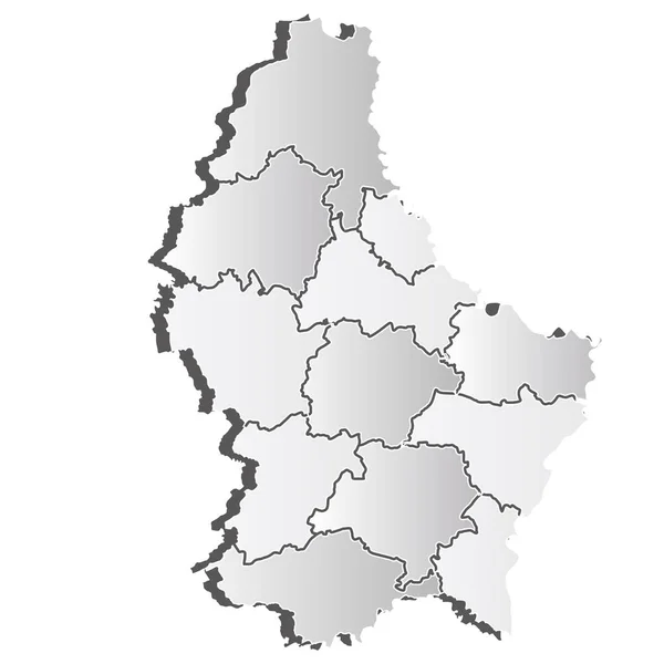 Luxemburgo Mapa Silueta Icono Blanco — Vector de stock