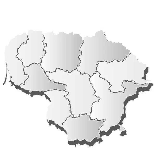 Lituania Mapa Silueta Icono Blanco — Archivo Imágenes Vectoriales