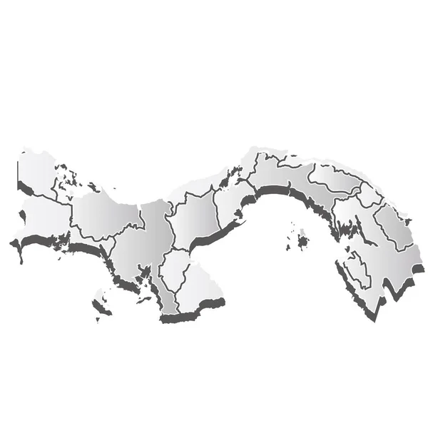 Panama Kaart Silhouet Wit Pictogram — Stockvector