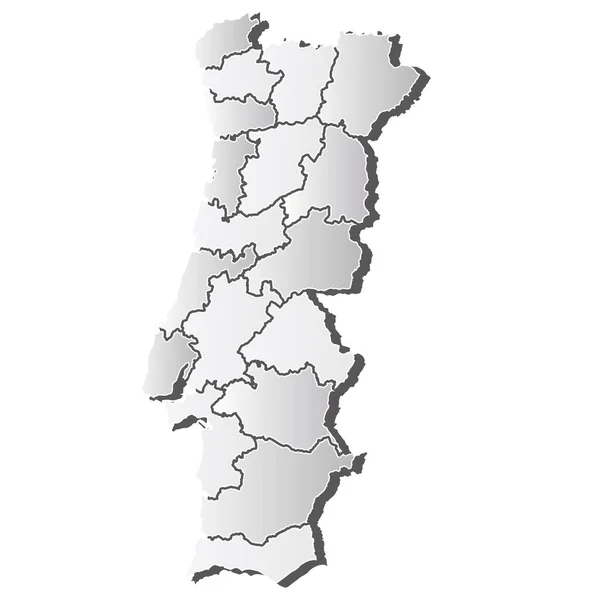 Portugal Carte Silhouette Icône Blanche — Image vectorielle