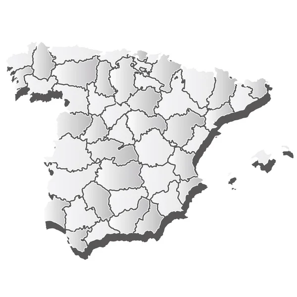 Hiszpania Mapa Sylwetka Biała Ikona — Wektor stockowy