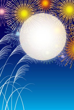 On beş gece Moon 'un havai fişek arka planı