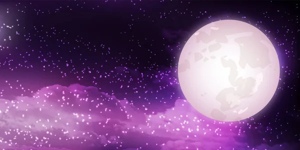 Пятнадцать Ночей Фоне Пейзажа Луны — стоковый вектор