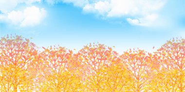 Sonbahar, sonbahar manzarası arka planından ayrılıyor