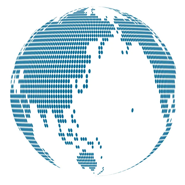 地球圆点世界轮廓图标 — 图库矢量图片