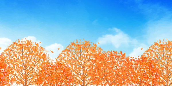 Autumn Leaves Autumn Landscape Background — Stock Vector