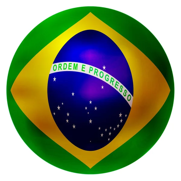 Brasile Icona Della Bandiera Nazionale — Vettoriale Stock