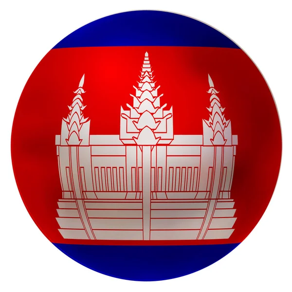 Camboya Bandera Nacional Icono Bola — Vector de stock