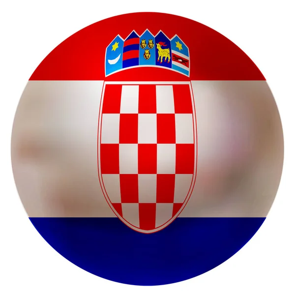 Kroatien National Flagga Boll Ikon — Stock vektor