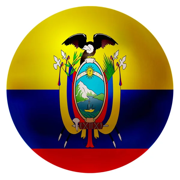 Ecuador Nemzeti Zászló Labda Ikon — Stock Vector