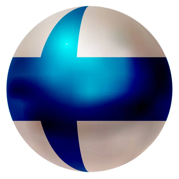 Finland National Flagga Boll Ikon — Stock vektor