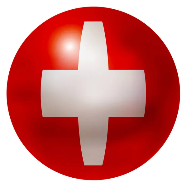 Switzerland National Flag Ball Icon — Stock Vector