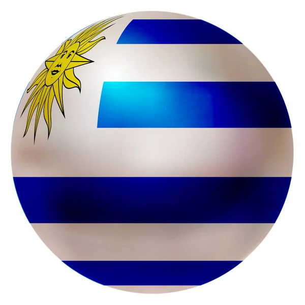 Uruguay Icône Balle Drapeau National — Image vectorielle