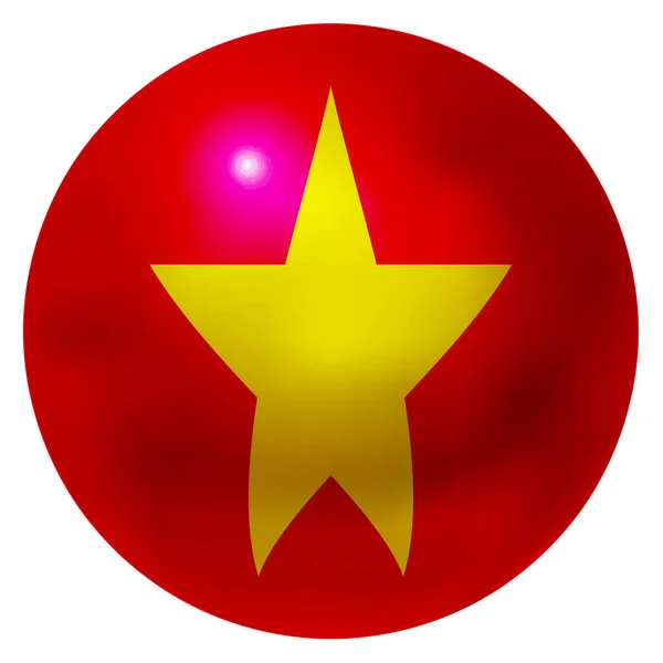 Vietnam Národní Vlajka Míč Ikona — Stockový vektor
